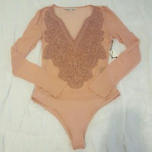 🔴Final Price! Pink Mesh Long sleeve Bodysuit
